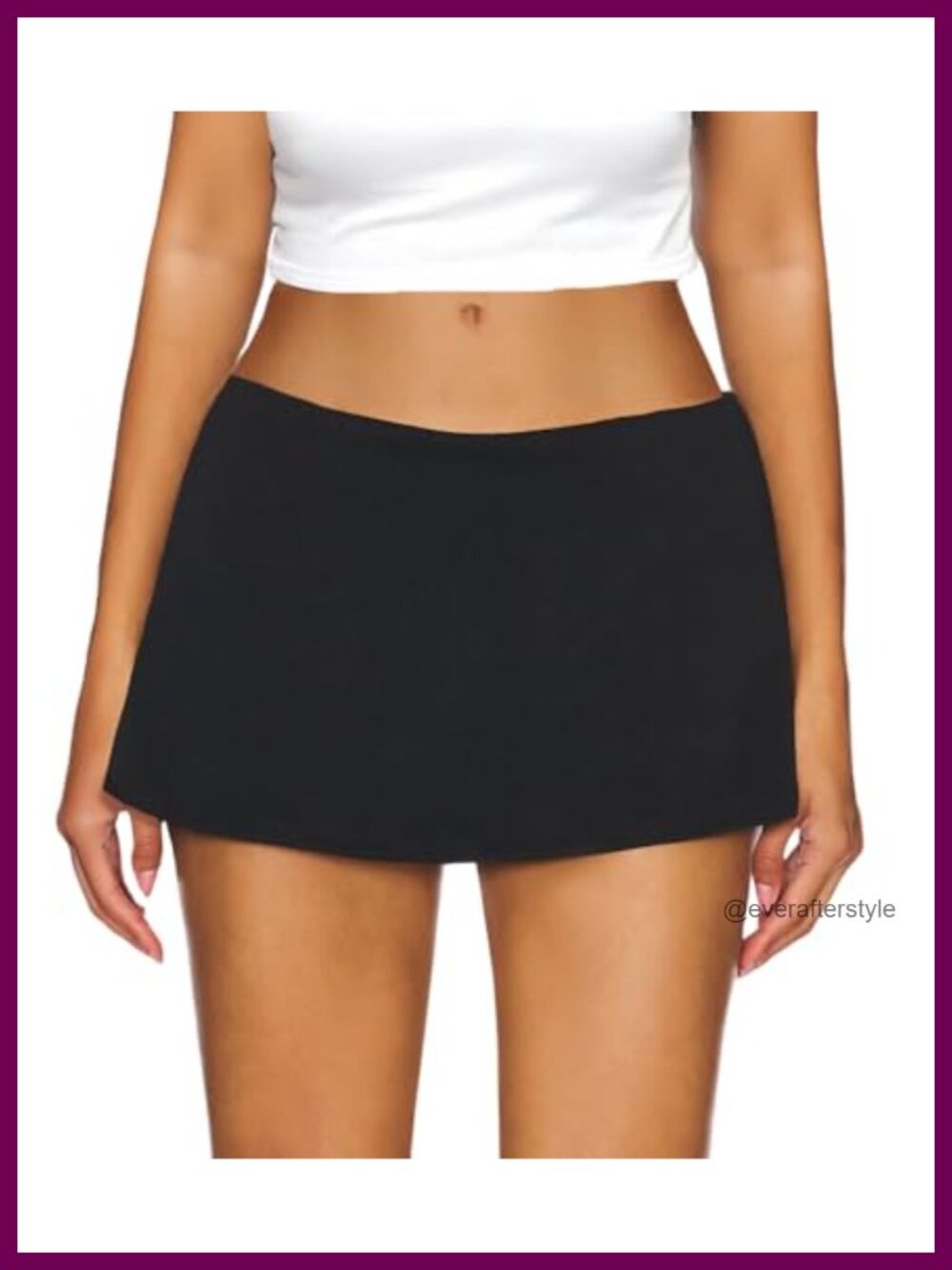 Women's Low Rise Mini Skort with Built-in Shorts High Low Hem Stretch